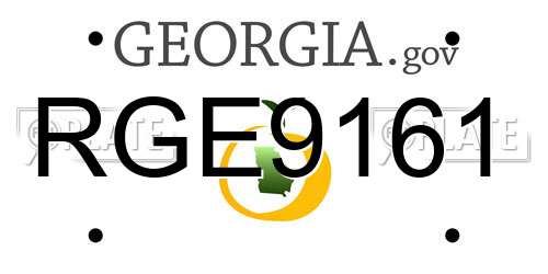 RGE9161 Georgia License Plate