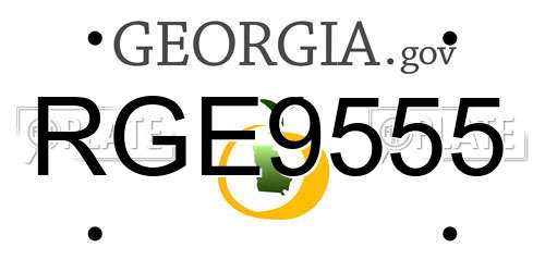 RGE9555 Georgia License Plate