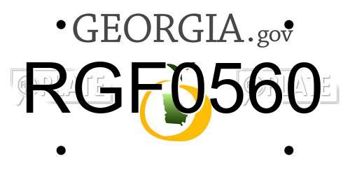 RGF0560 Georgia License Plate