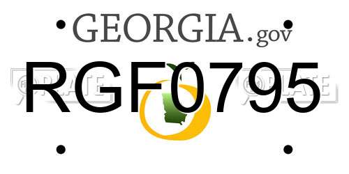 RGF0795 Georgia License Plate