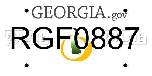 RGF0887 Georgia License Plate