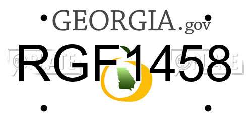 RGF1458 Georgia License Plate