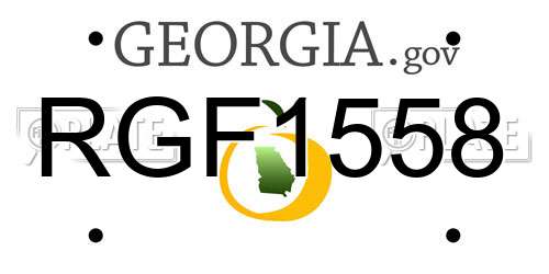 RGF1558 Georgia License Plate