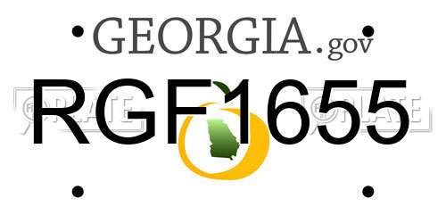 RGF1655 Georgia License Plate