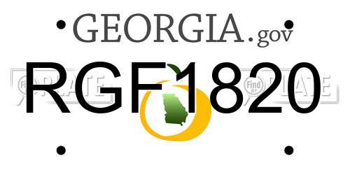 RGF1820 Georgia License Plate