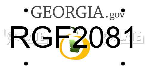 RGF2081 Georgia License Plate