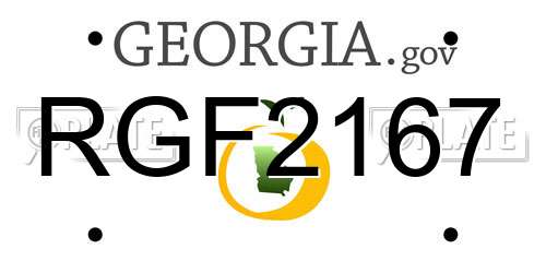 RGF2167 Georgia License Plate