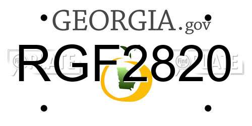 RGF2820 Georgia License Plate