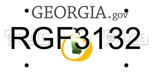 RGF3132 Georgia License Plate
