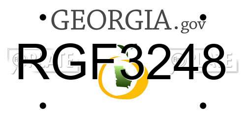 RGF3248 Georgia License Plate