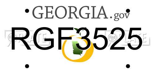 RGF3525 Georgia License Plate