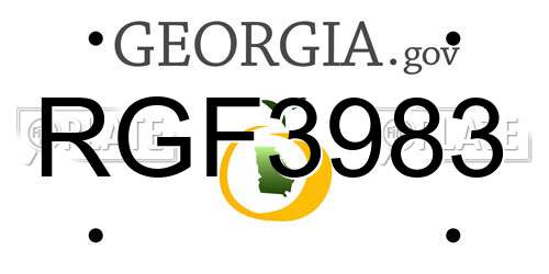 RGF3983 Georgia License Plate