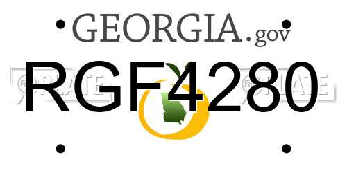 RGF4280 Georgia License Plate
