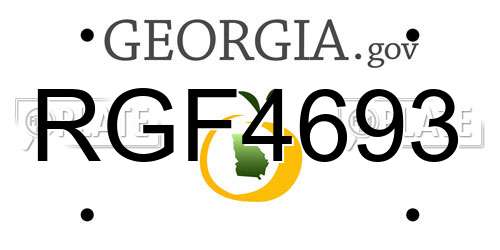 RGF4693 Georgia License Plate