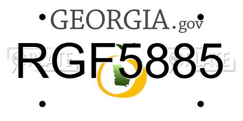 RGF5885 Georgia License Plate