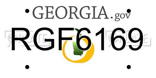 RGF6169 Georgia License Plate
