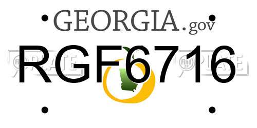 RGF6716 Georgia License Plate