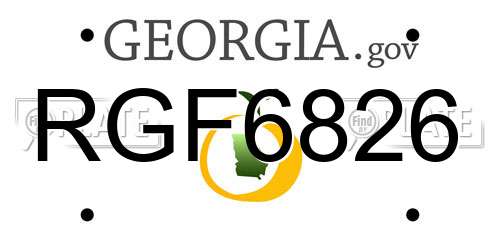 RGF6826 Georgia License Plate