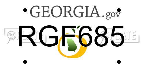 RGF685 Georgia License Plate