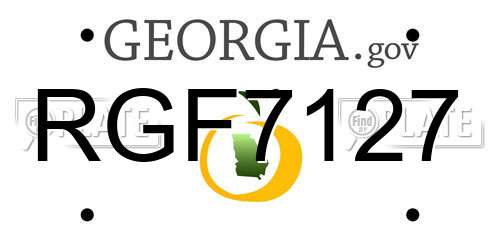 RGF7127 Georgia License Plate