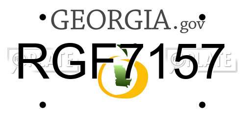 RGF7157 Georgia License Plate