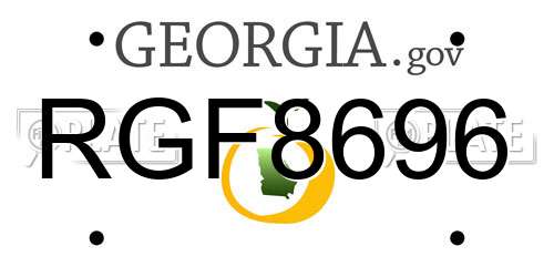 RGF8696 Georgia License Plate