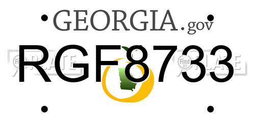 RGF8733 Georgia License Plate