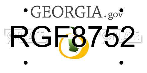 RGF8752 Georgia License Plate