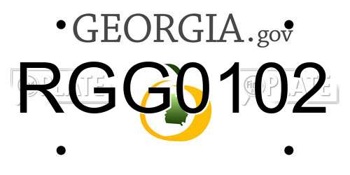 RGG0102 Georgia License Plate
