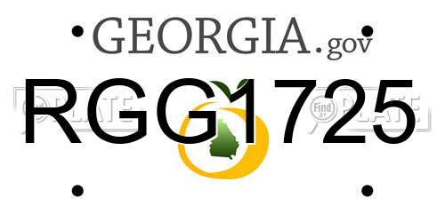 RGG1725 Georgia License Plate
