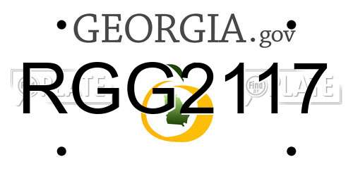 RGG2117 Georgia License Plate