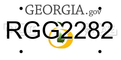 RGG2282 Georgia License Plate