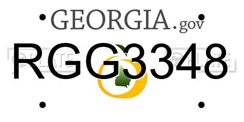 RGG3348 Georgia License Plate