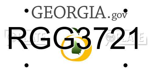 RGG3721 Georgia License Plate
