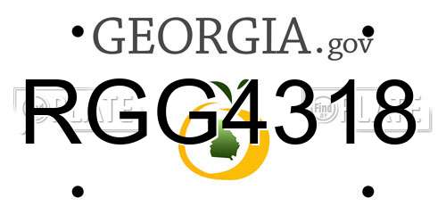 RGG4318 Georgia License Plate