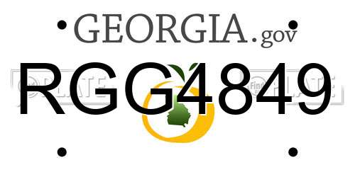 RGG4849 Georgia License Plate