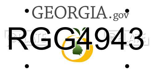RGG4943 Georgia License Plate
