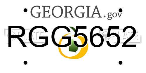 RGG5652 Georgia License Plate