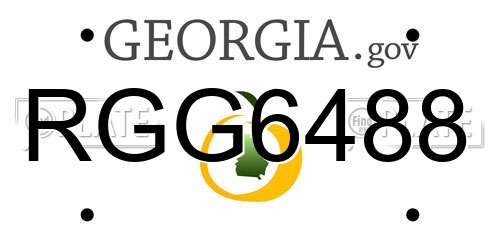 RGG6488 Georgia License Plate