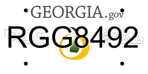 RGG8492 Georgia License Plate