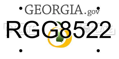 RGG8522 Georgia License Plate