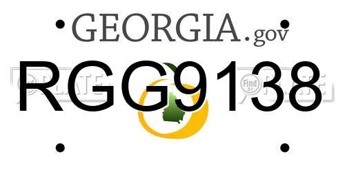 RGG9138 Georgia License Plate