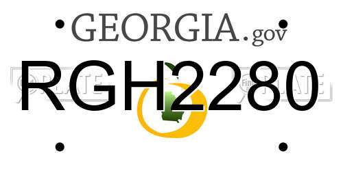 RGH2280 Georgia License Plate