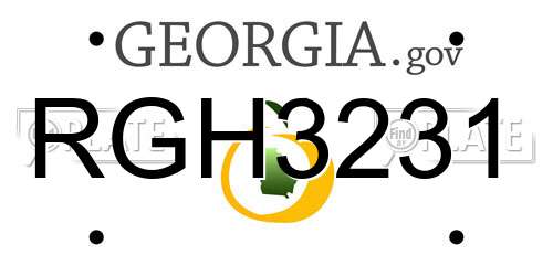 RGH3231 Georgia License Plate