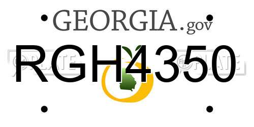 RGH4350 Georgia License Plate
