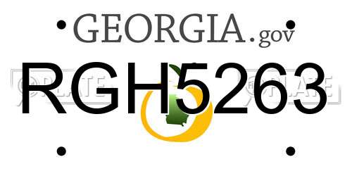RGH5263 Georgia License Plate