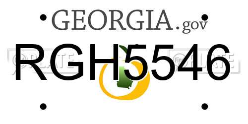RGH5546 Georgia License Plate