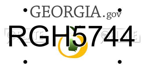 RGH5744 Georgia License Plate