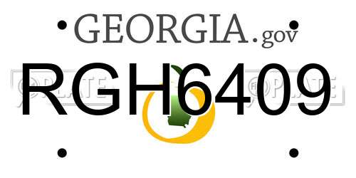 RGH6409 Georgia License Plate