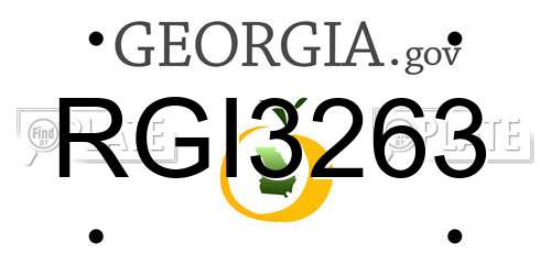 RGI3263 Georgia License Plate